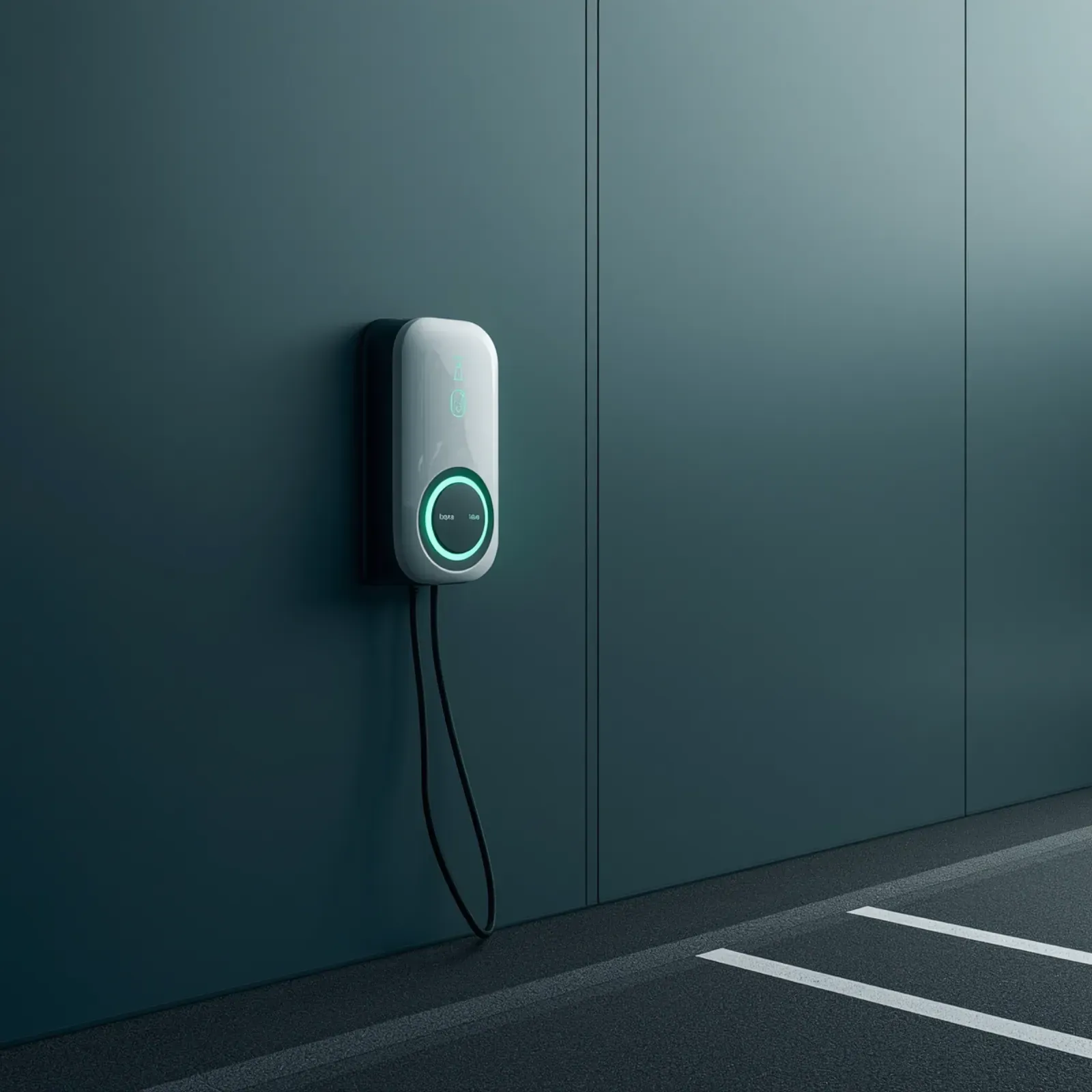 Wallbox EV-Ladestation an Holzfassade eines Privathauses in der Oberpfalz